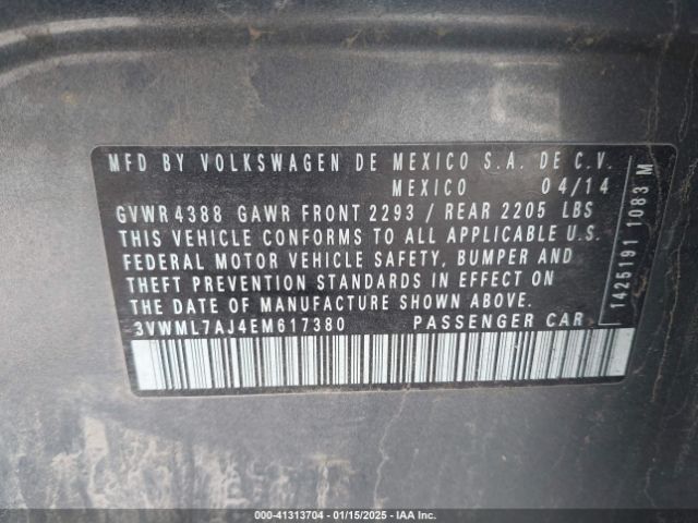 3VWML7AJ4EM617380 Volkswagen Jetta Sportwagen 2.0l Tdi