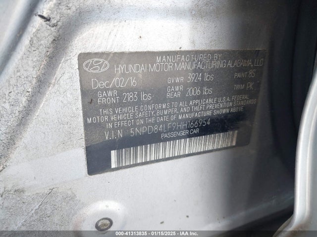 Hyundai ELANTRA SE 2017 5NPD84LF9HH166954 Image 9