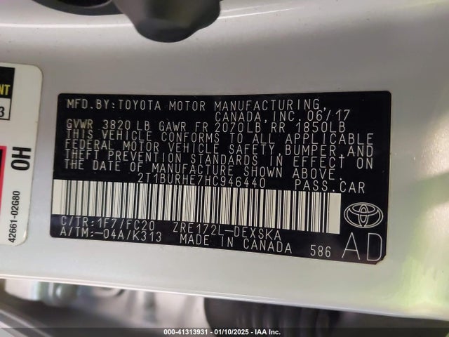 Toyota COROLLA SE 2017 2T1BURHE7HC946440 Image 9