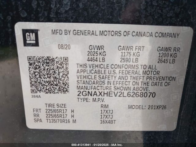 2GNAXHEV2L6268070 Chevrolet Equinox Fwd Ls
