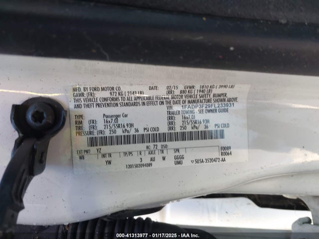 Ford FOCUS SE 2015 1FADP3F29FL233931 Image 9