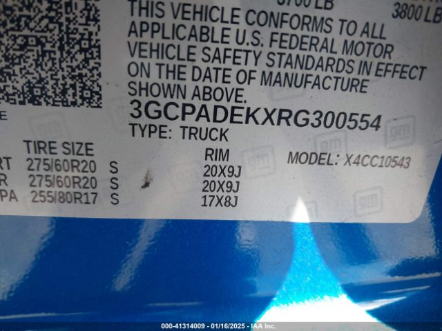 3GCPADEKXRG300554 Chevrolet Silverado 1500 2wd  Short Bed Rst