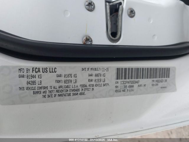 1C3CDFAA7GD630407 Dodge DART SE