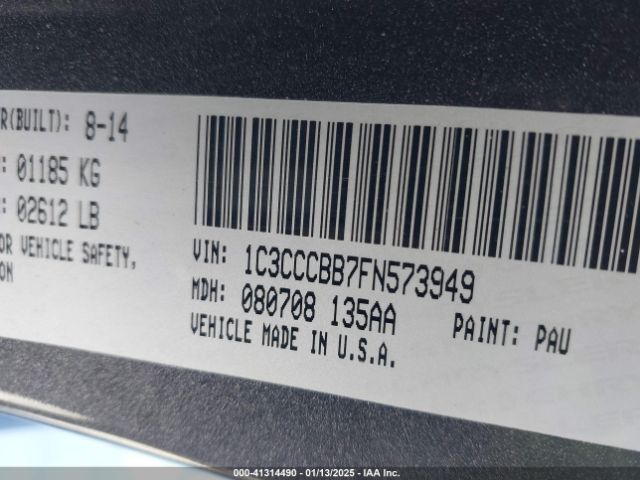 1C3CCCBB7FN573949 Chrysler 200 S