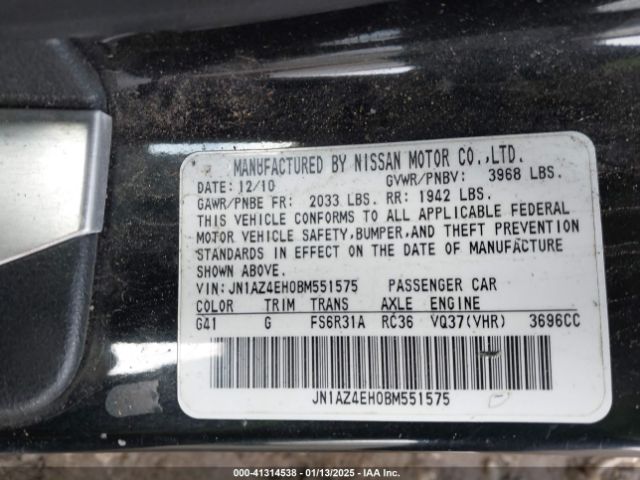 2011 NISSAN 370Z JN1AZ4EH0BM551575 Photo 8
