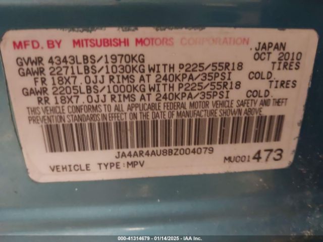 2011 MITSUBISHI OUTLANDER SPORT JA4AR4AU8BZ004079 Photo 8