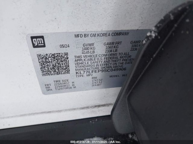 KL77LFEP9SC049906 Chevrolet Trax Fwd Ls