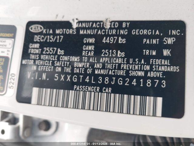 5XXGT4L38JG241873 KIA Optima S