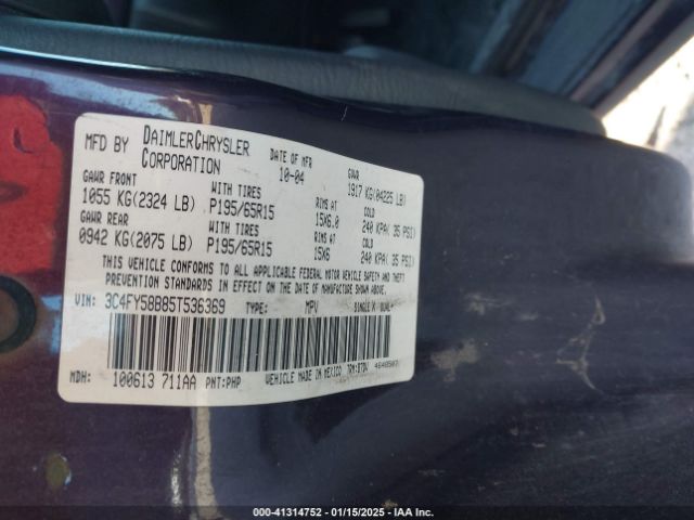 2005 CHRYSLER PT CRUISER 3C4FY58B85T536369 Photo 8