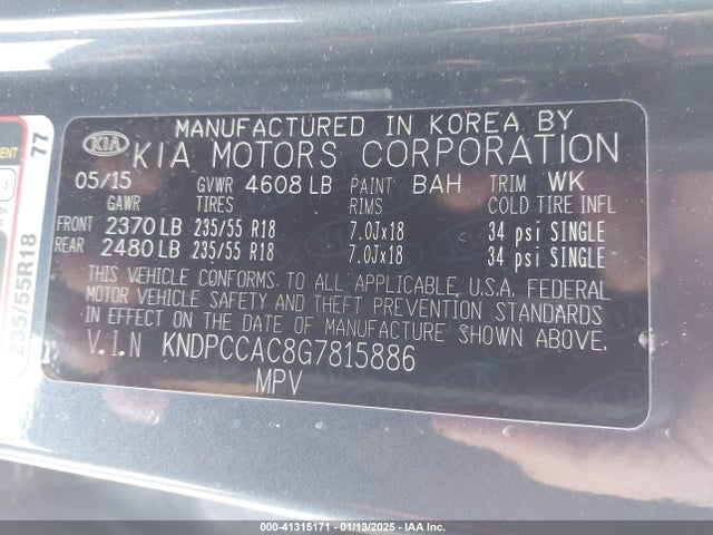 KIA Sportage Ex/sx 2016 KNDPCCAC8G7815886 Image 9