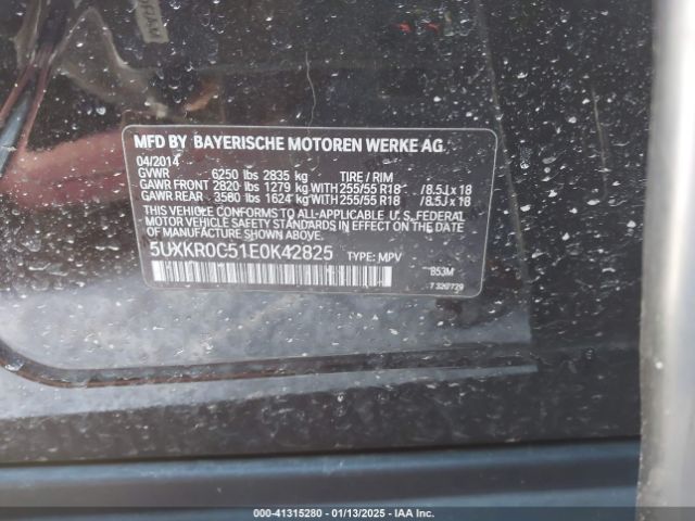5UXKR0C51E0K42825 BMW X5