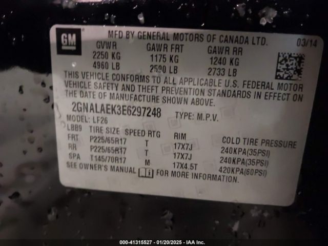 2GNALAEK3E6297248 Chevrolet EQUINOX LS