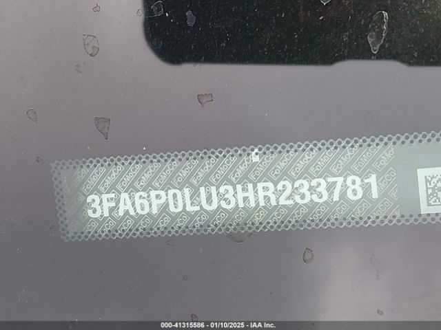 3FA6P0LU3HR233781 Ford Fusion Hybrid Se