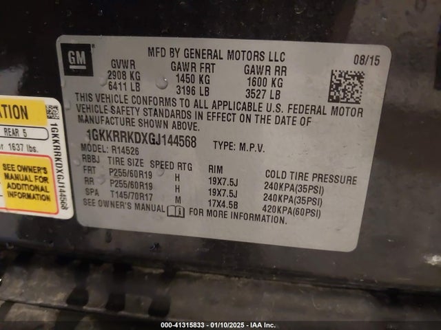 GMC Acadia Slt-1 2016 1GKKRRKDXGJ144568 Image 9