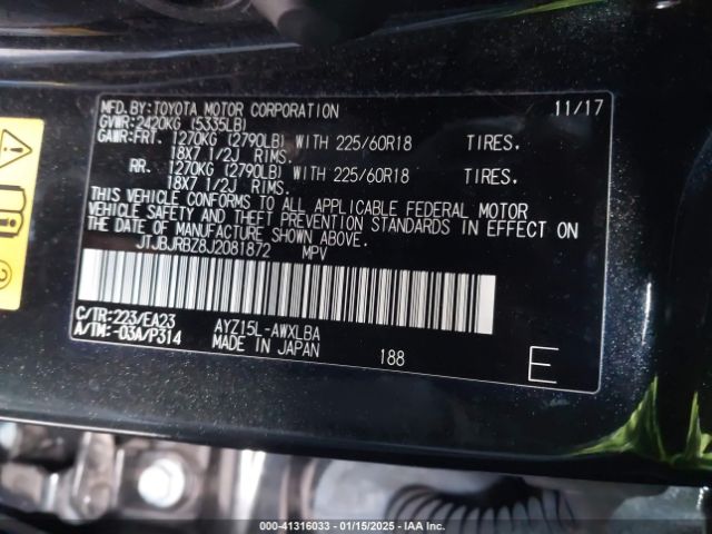 2018 LEXUS NX 300H JTJBJRBZ8J2081872 Photo 8