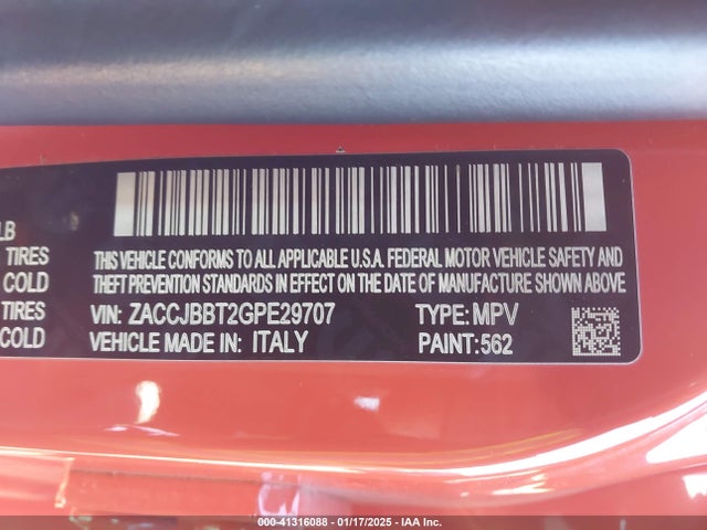 Jeep Renegade Latitude 2016 ZACCJBBT2GPE29707 Image 9