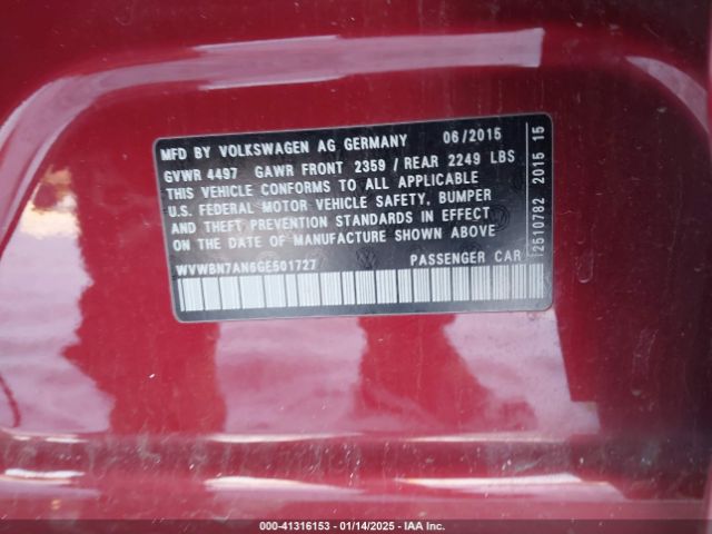 WVWBN7AN6GE501727 Volkswagen Cc 2.0t Sport