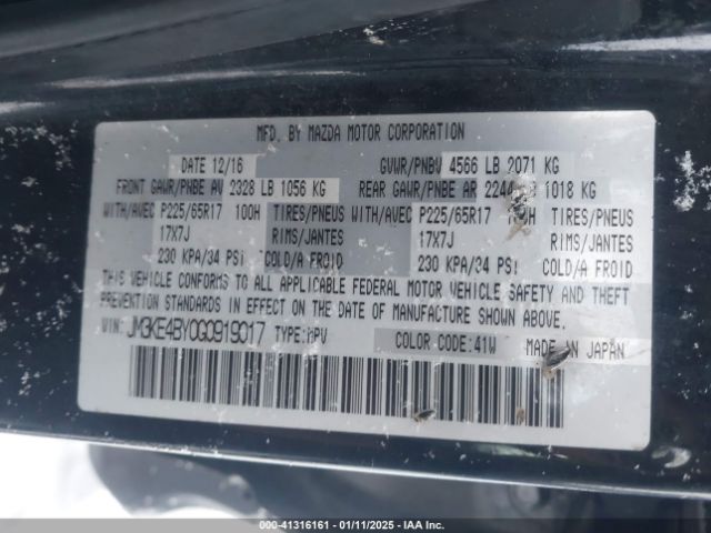 JM3KE4BY0G0919017 Mazda CX-5 SPORT