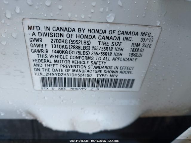 2013 ACURA MDX 2HNYD2H31DH524190 Photo 8