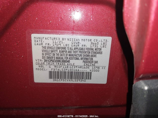 3N1CP5CVXML559340 Nissan Kicks Sv Xtronic Cvt