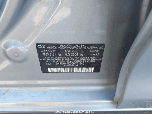 Hyundai ELANTRA SE 2016 5NPDH4AE5GH731645 Image 9