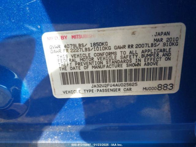 2010 MITSUBISHI LANCER JA32U2FU4AU025625 Photo 8