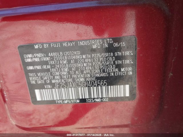 JF2SJAXC5GH404565 Subaru Forester 2.5i Touring
