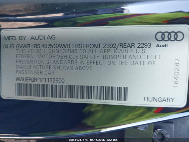 WAUEFGFF1F1132600 Audi A3 2.0t Premium