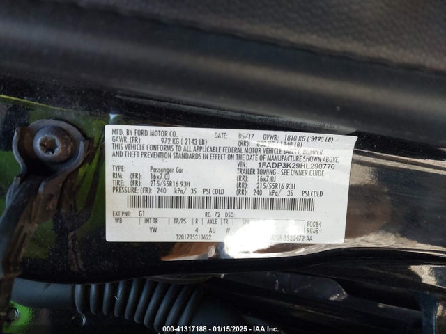 Ford FOCUS SE 2017 1FADP3K29HL290770 Image 9