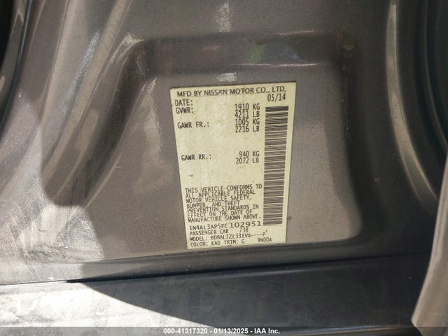 Nissan Altima 2.5 Sv 2015 1N4AL3AP5FC102951 Image 9