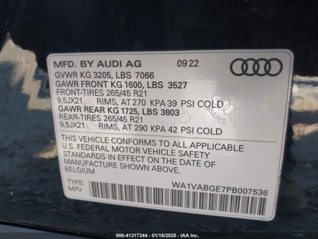 WA1VABGE7PB007536 Audi E-tron Premiumwe