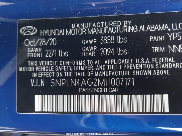 Hyundai ELANTRA SEL 2021 5NPLN4AG2MH007171 Image 9