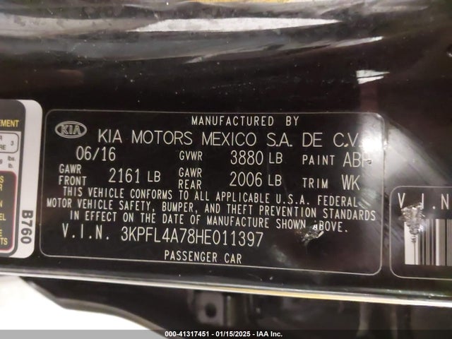 KIA FORTE LX 2017 3KPFL4A78HE011397 Image 9