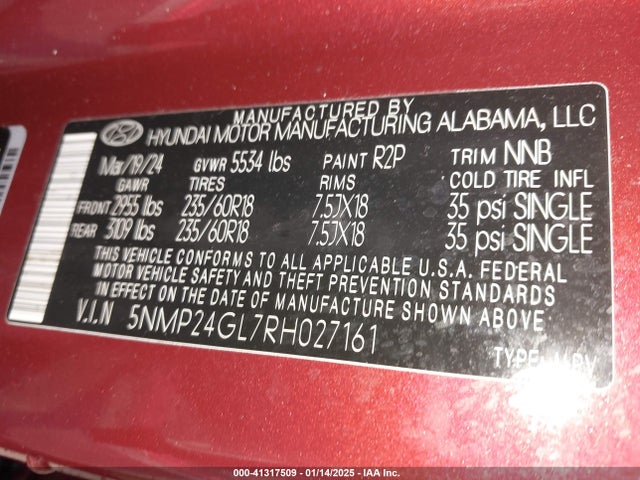 Hyundai Santa Fe Sel 2024 5NMP24GL7RH027161 Image 9