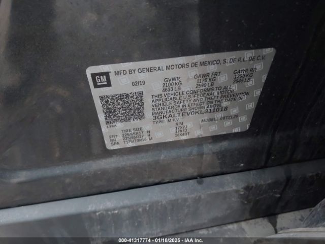3GKALTEV0KL311018 GMC Terrain Sle