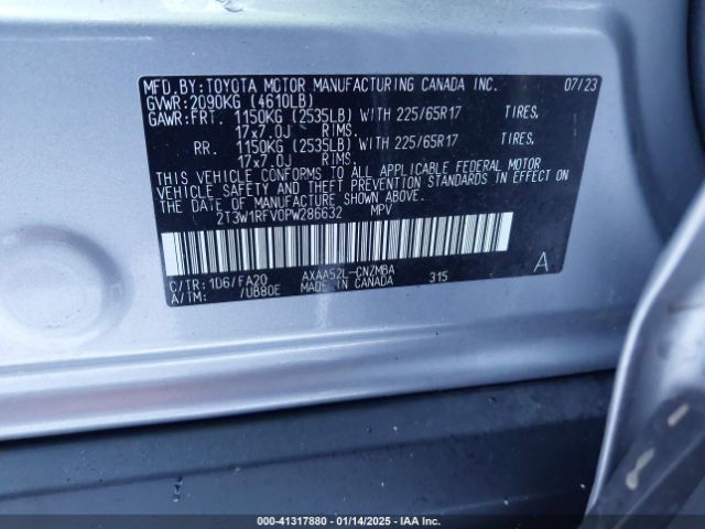 2T3W1RFV0PW286632 Toyota Rav4 Xle