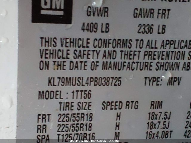 KL79MUSL4PB038725 Chevrolet Trailblazer Awd Rs