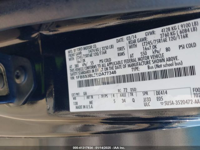 1FBSS3BL5EDA77348 Ford E-350 Super Duty Xlt
