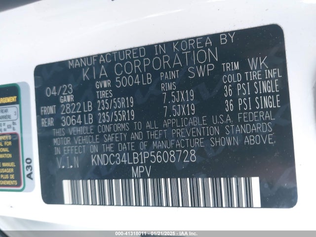 KIA EV6 LIGHT 2023 KNDC34LB1P5608728 Image 9