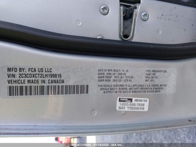 2C3CDXCT2LH199816 Dodge Charger R/t Rwd