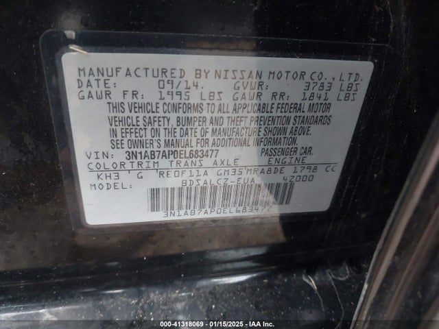Nissan SENTRA S 2014 3N1AB7AP0EL683477 Image 9