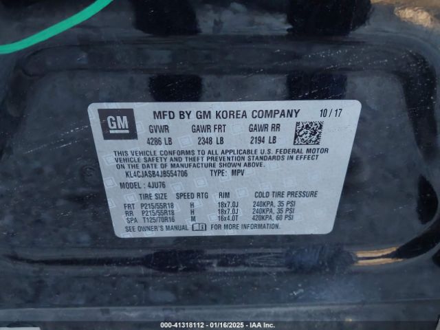KL4CJASB4JB554706 Buick Encore Preferred