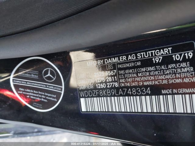 WDDZF8KB9LA748334 Mercedes-Benz Amg E 63 S 4matic