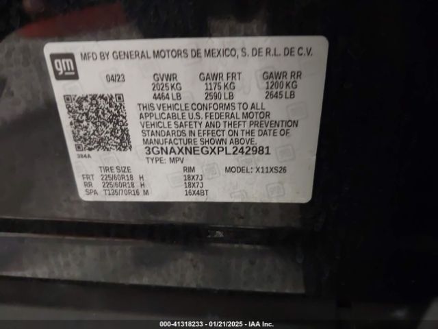 3GNAXNEGXPL242981 Chevrolet Equinox Fwd Premier