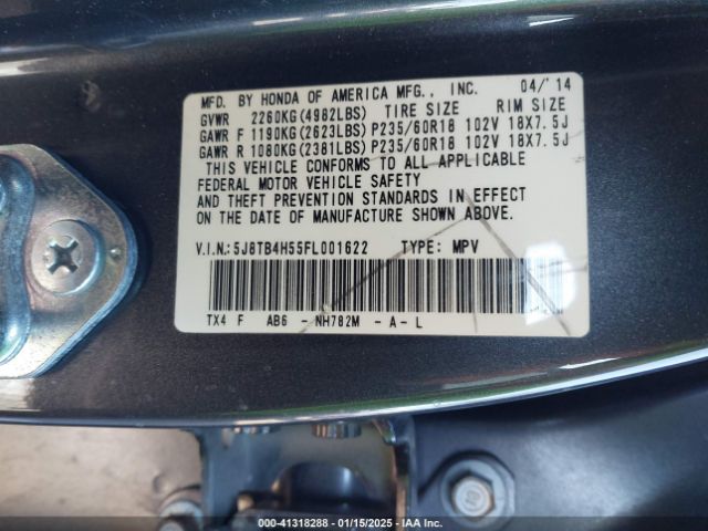 5J8TB4H55FL001622 Acura RDX
