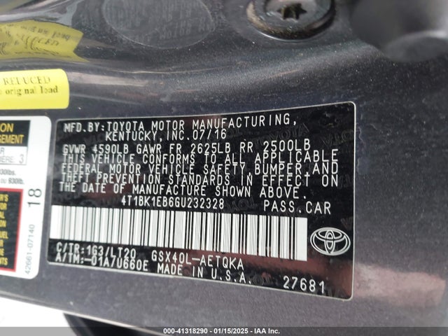4T1BK1EB6GU232328 Toyota Avalon Touring