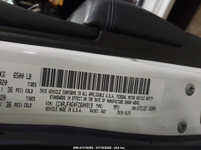 1C4RJFAG4FC604919 Jeep Grand Cherokee Altitude