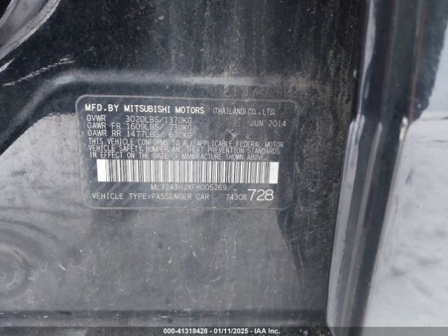 ML32A3HJXFH005269 Mitsubishi MIRAGE DE