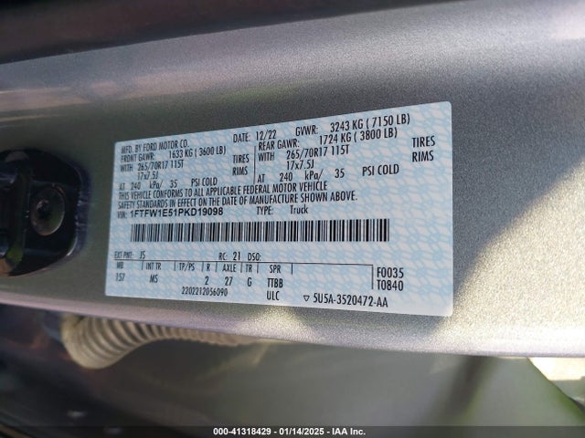 Ford F-150 Xlt 2023 1FTFW1E51PKD19098 Image 9