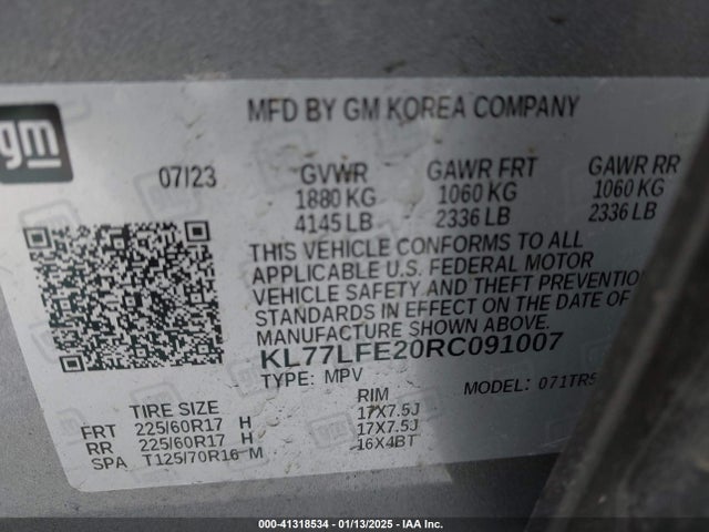 Chevrolet Trax Fwd Sp 2024 KL77LFE20RC091007 Image 9